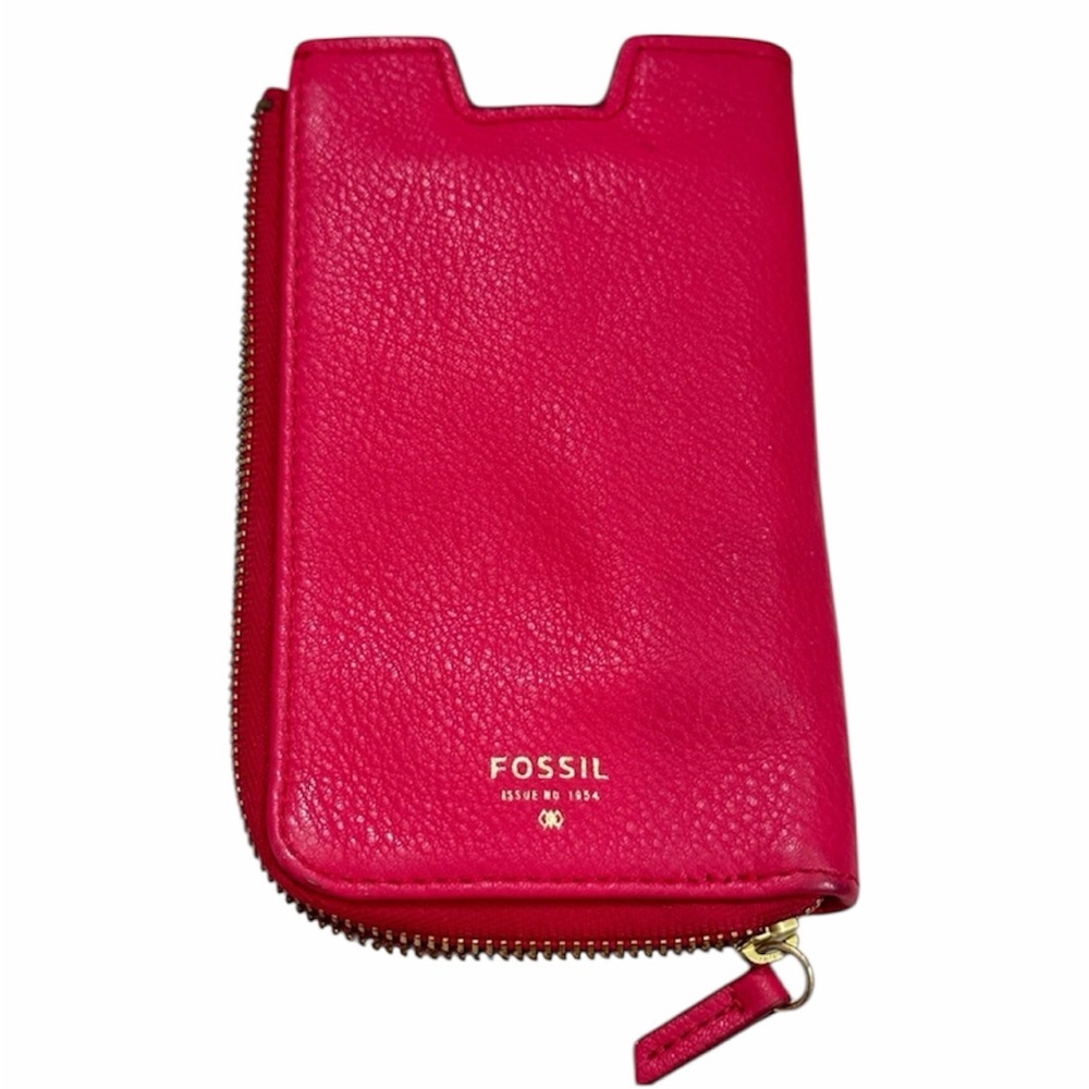 Fossil Red Leather Phone Wallet
